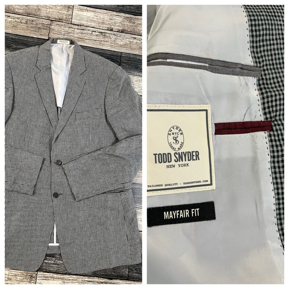 Todd Snyder 100 ‎ Linen Mayfair Fit Sports Coat 42L Ghingham Check